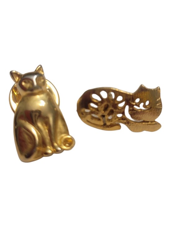 Jewelry - Vintage Set of 2 Cat Lapel Pins